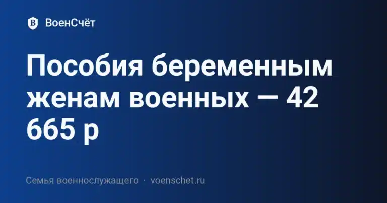 Пособия беременным женам военных — 42 665 р