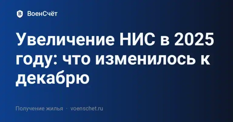 Увеличение НИС в 2025 году: что изменилось к декабрю — ВоенСчёт