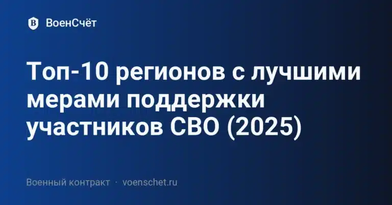 Топ-10 регионов с лучшими мерами поддержки участников СВО (2025) — ВоенСчёт