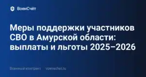 Меры поддержки участников СВО в Амурской области: выплаты и льготы 2025–2026 — ВоенСчёт