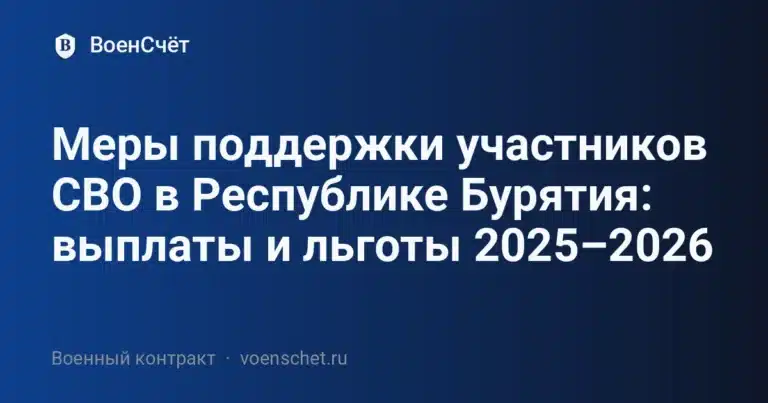 Меры поддержки участников СВО в Республике Бурятия: выплаты и льготы 2025–2026 — ВоенСчёт