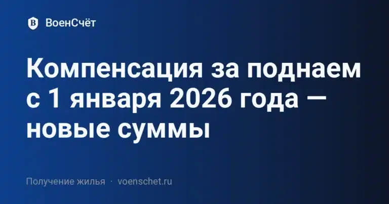 Компенсация за поднаем с 1 января 2026 года — новые суммы — ВоенСчёт