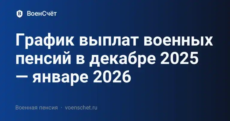График выплат военных пенсий в декабре 2025 — январе 2026 — ВоенСчёт